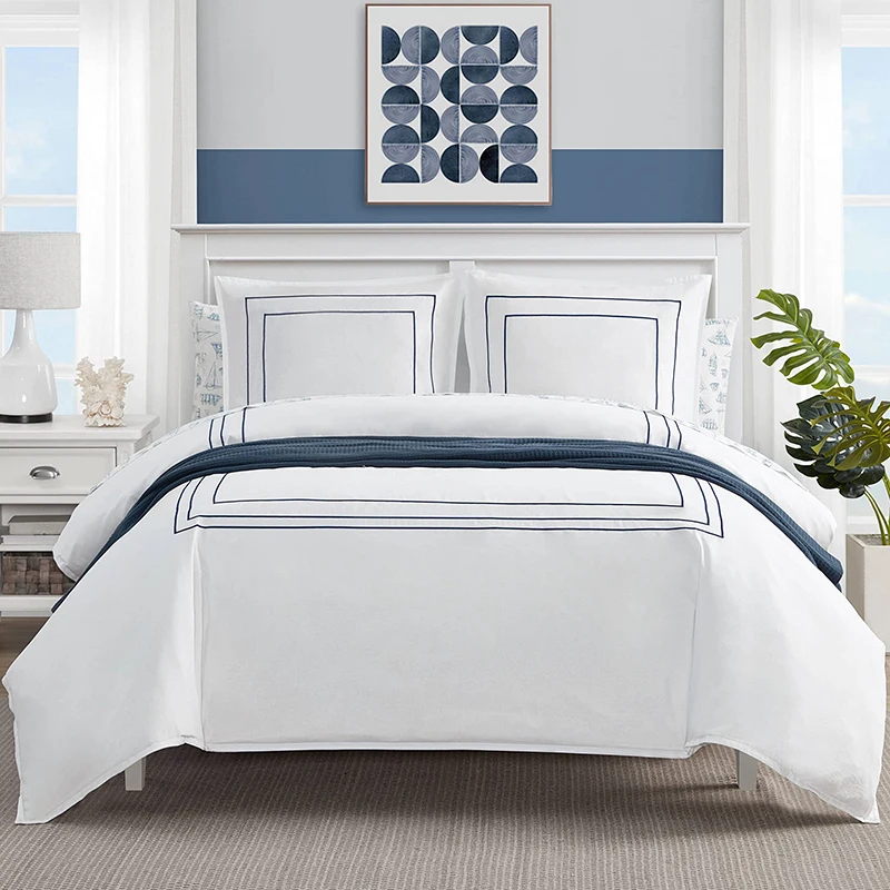 Оптовая продажа домашний текстиль Роскошный дизайнерский комплект постельного белья из 100% хлопчатобумажной ткани пододеяльник рождественское пространство количество ко Дню Святого