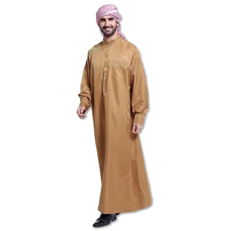 Pakistani Muslim Style Jubba/thobas For Men In Grey Color Over Neckline ...