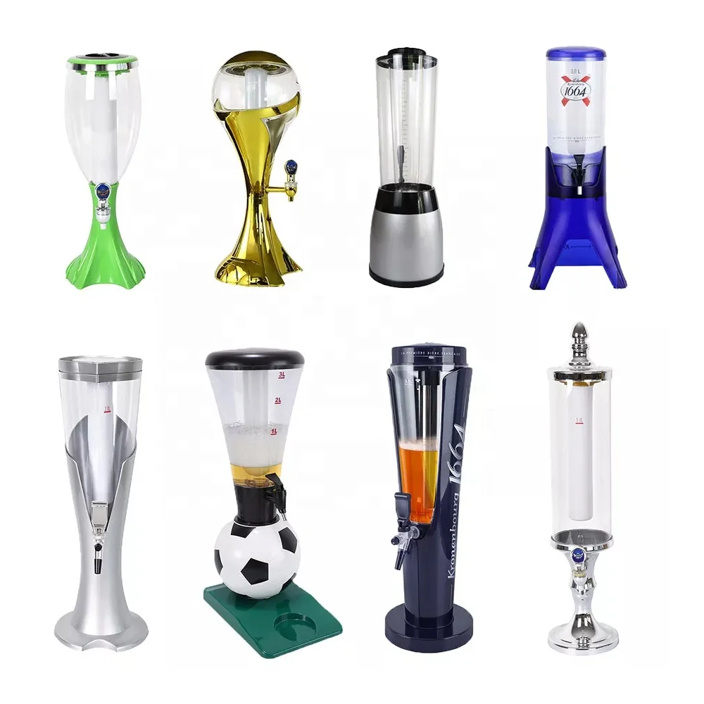 2023 New Design 3L Draft Beer Tower with Luminous Ice Tube /beer Dispenser Draft Beer Tower Dispenser