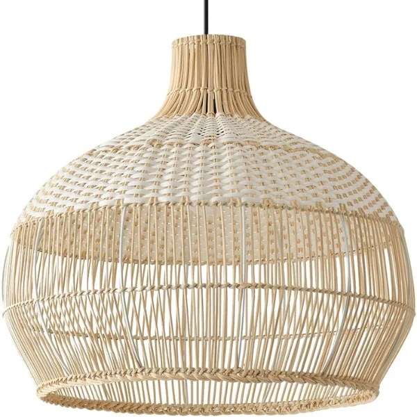 Handgeweven rotan hanglamp, 30 cm kroonluchter woonkamer boerderij E27 decoratie boho binnenverlichting voor keuken slaapkamer woonkamer eetkamer