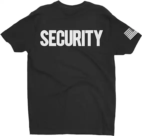 American Flag Short Sleeve Guard Uniform T Shirt For Security Guard