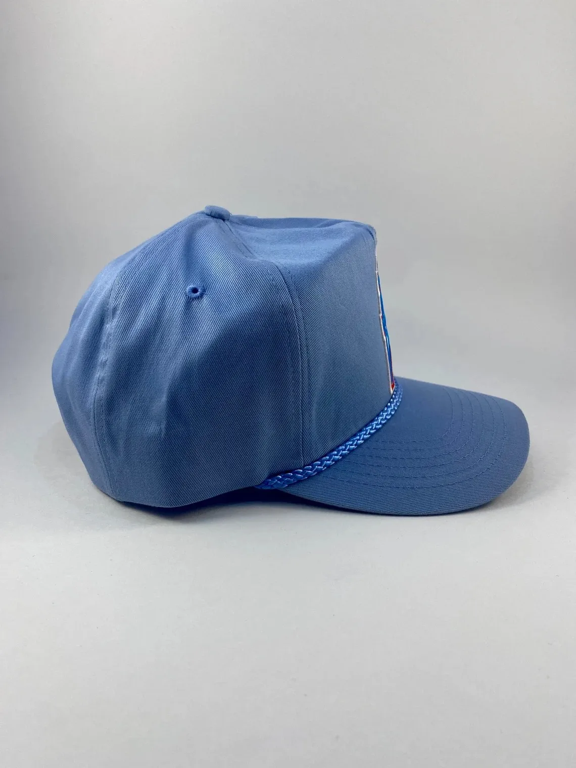 Baby Blue Imperial Hat 5 Panel Flatbill Snapback Hat With Solid Rope ...