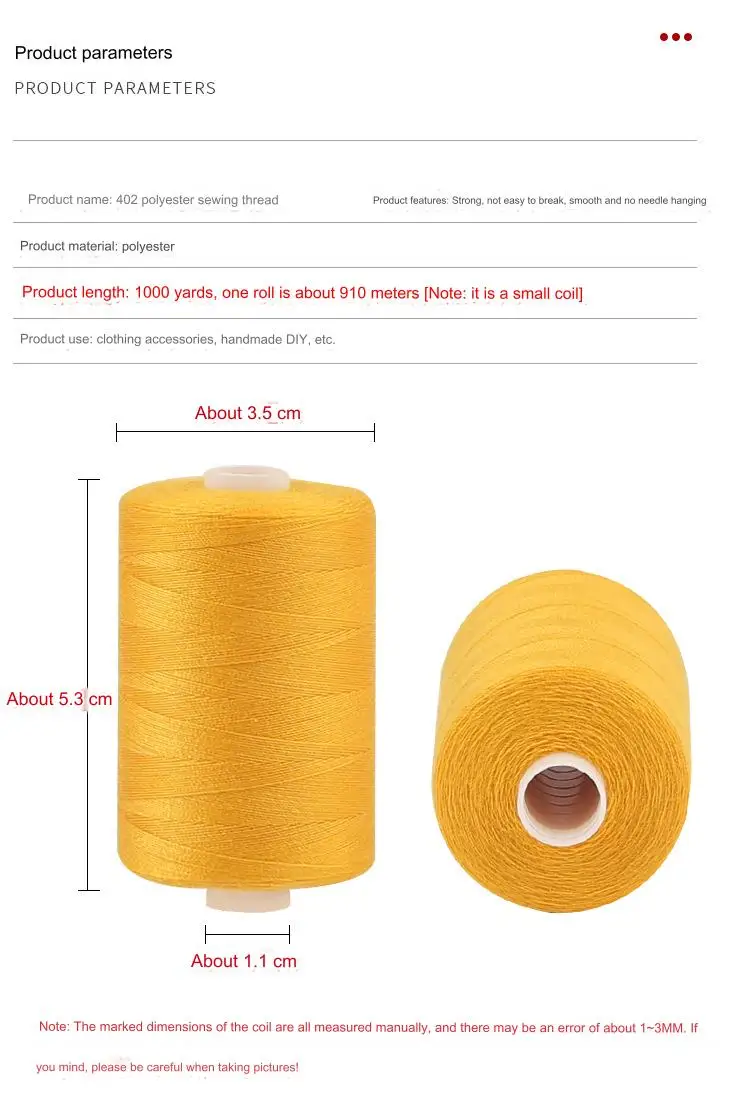 In Stock Wholesale High Quality 40s/2 Clothing Sewing Thread 1000 Yards
