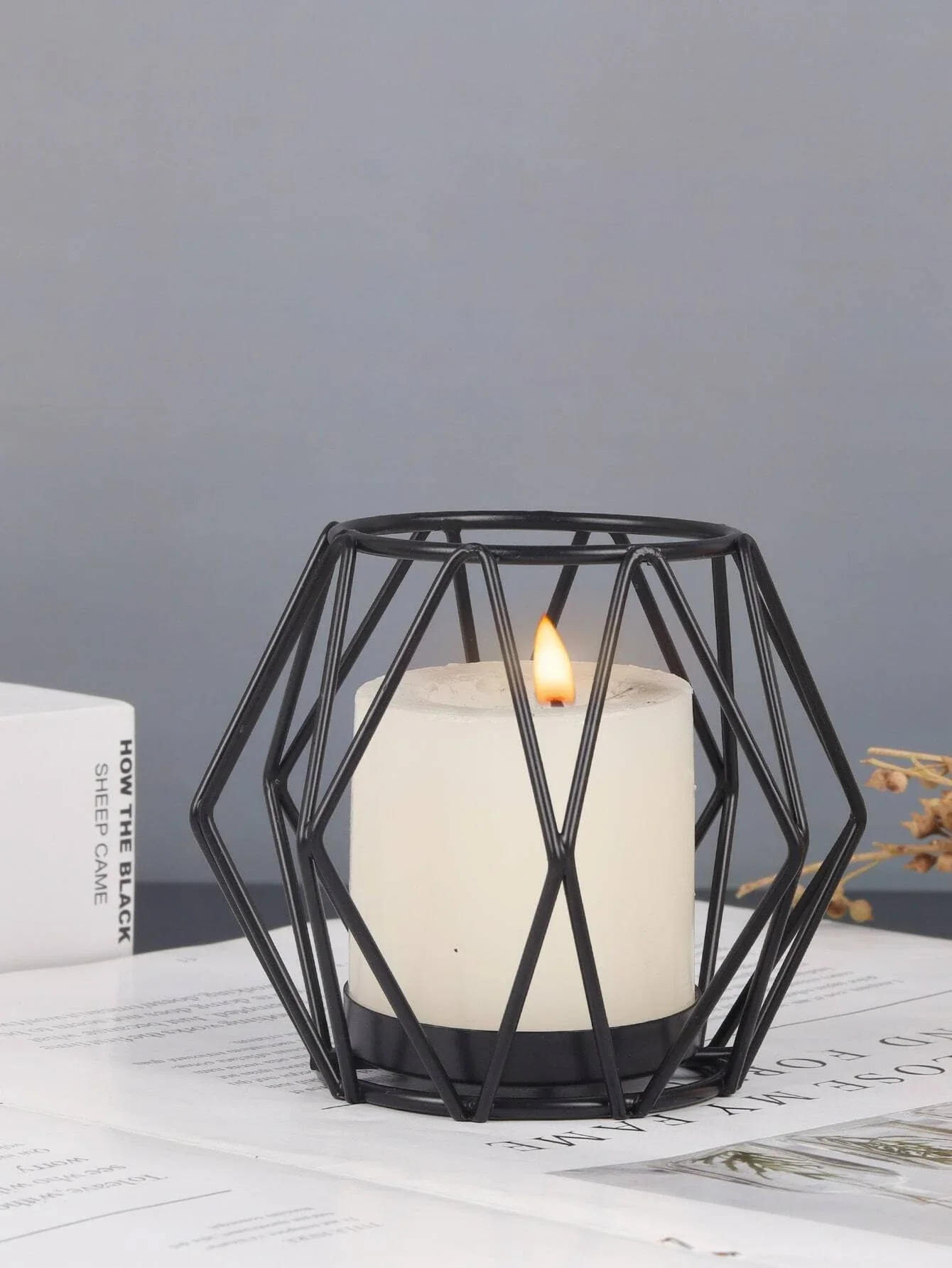 Geometric Iron Candlestick Wall Candle Holder Candle Holders Ornaments