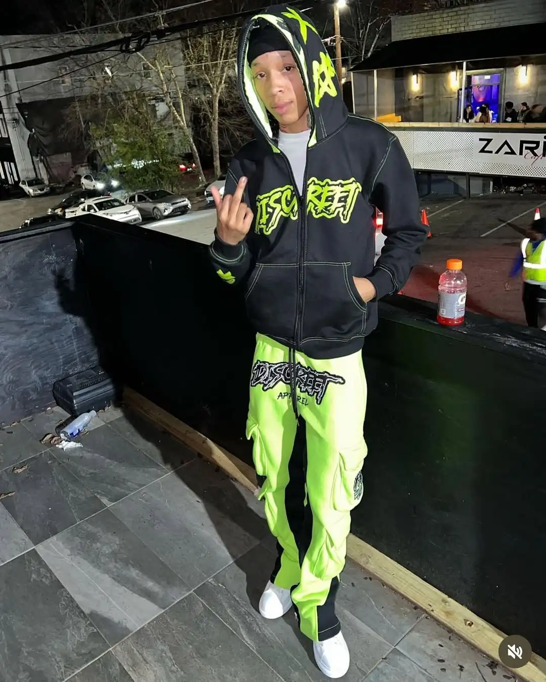 Full Zip up Flare Tracksuit for Men Stacked Pants Flared