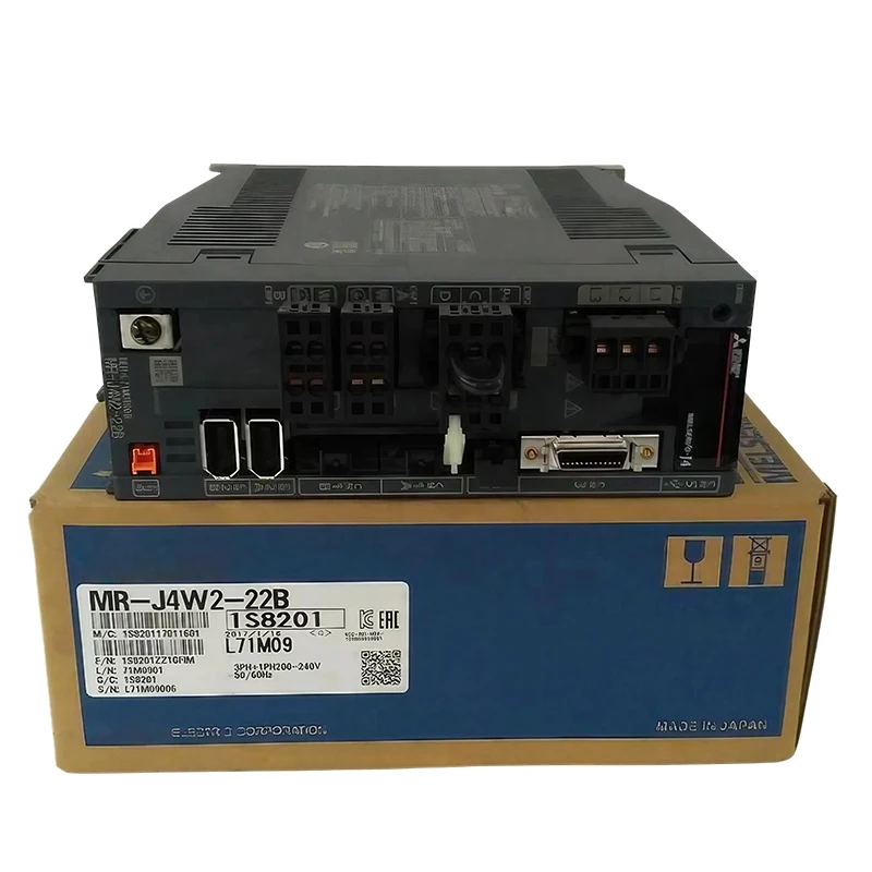 Egte, nuwe, ongeopen MR-J4W2-22B servo-aandrywing PLC-beheerder in voorraad; gereed vir versnelde lewering