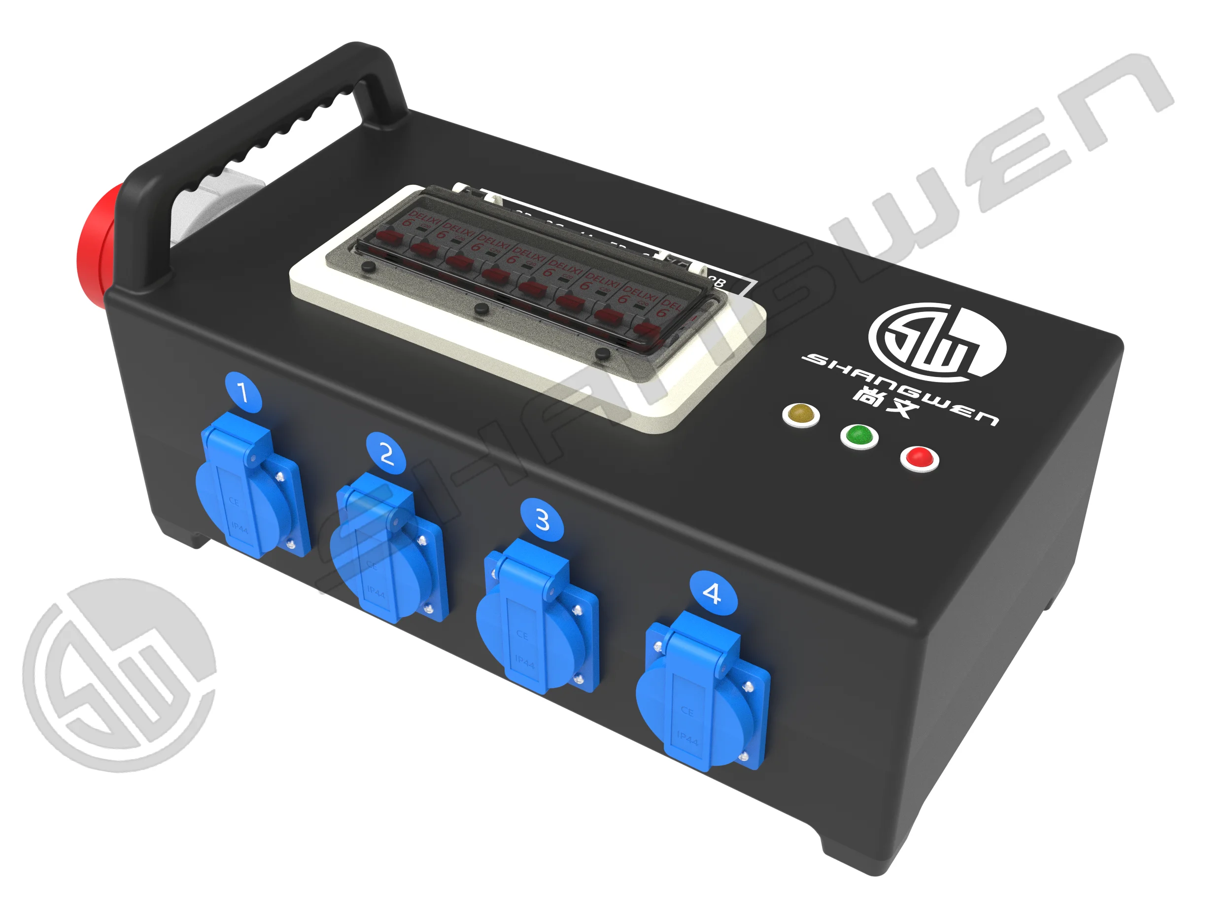 IP67 32A CEECustomized 400V 5Pin PCE CEE 240V 3P Out MCB Distribution Box Customized 8 Pin Euro Plug ABS Electric Box