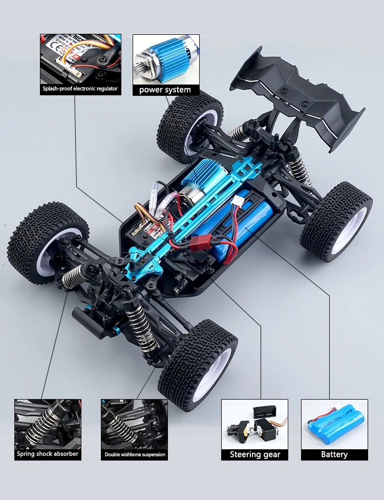 SCY-16102 1/16 4WD RC Truck Max-Speed 38km/h Brushed Motor 2.4Ghz Remote Control Off-road Vehicle RC Cars Kids Toys Boys Gifts