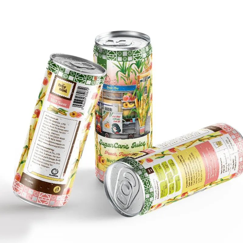 Новый продукт-сок сахарного тростника персиковый натуральный вкус и хорошее состояние здоровья 240 мл в банке или 10 кг асептическом