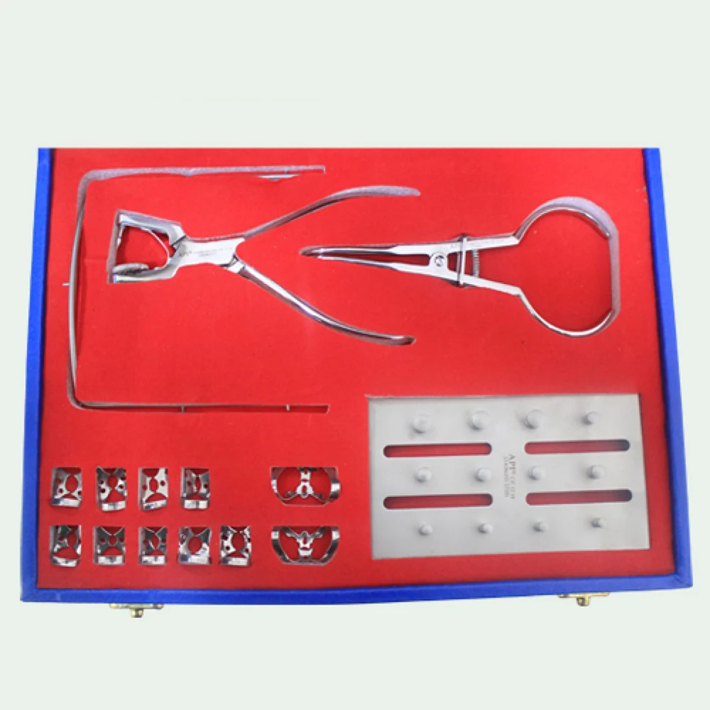 Dental Product Rubber Dam Kit12pcs Stainless Steel Rubber Dam Kit