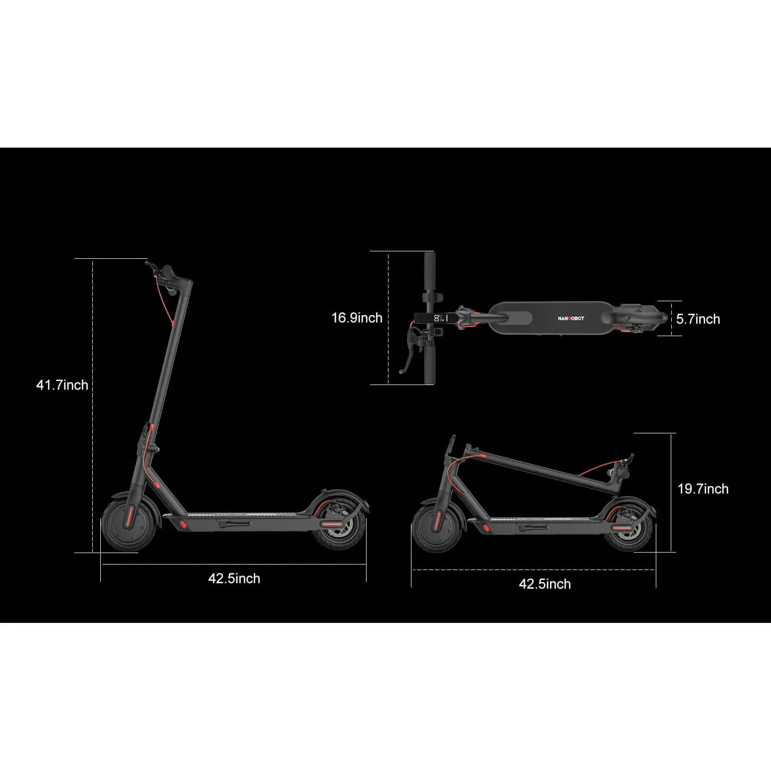 For NANROBOT H1 Two-Wheel Electric Scooter 10 Inch Wheels 1000W Motor Power 65km/h Max Speed 120kg Max Load Dual Drive 65km/h Ma