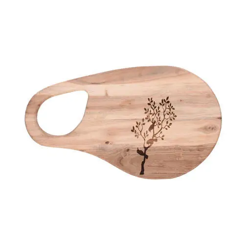 ECOSALL Tabla de cortar de madera maciza en forma de manzana con mango para  frutas y verduras – Pequeña tabla de pan de madera, plato para servir