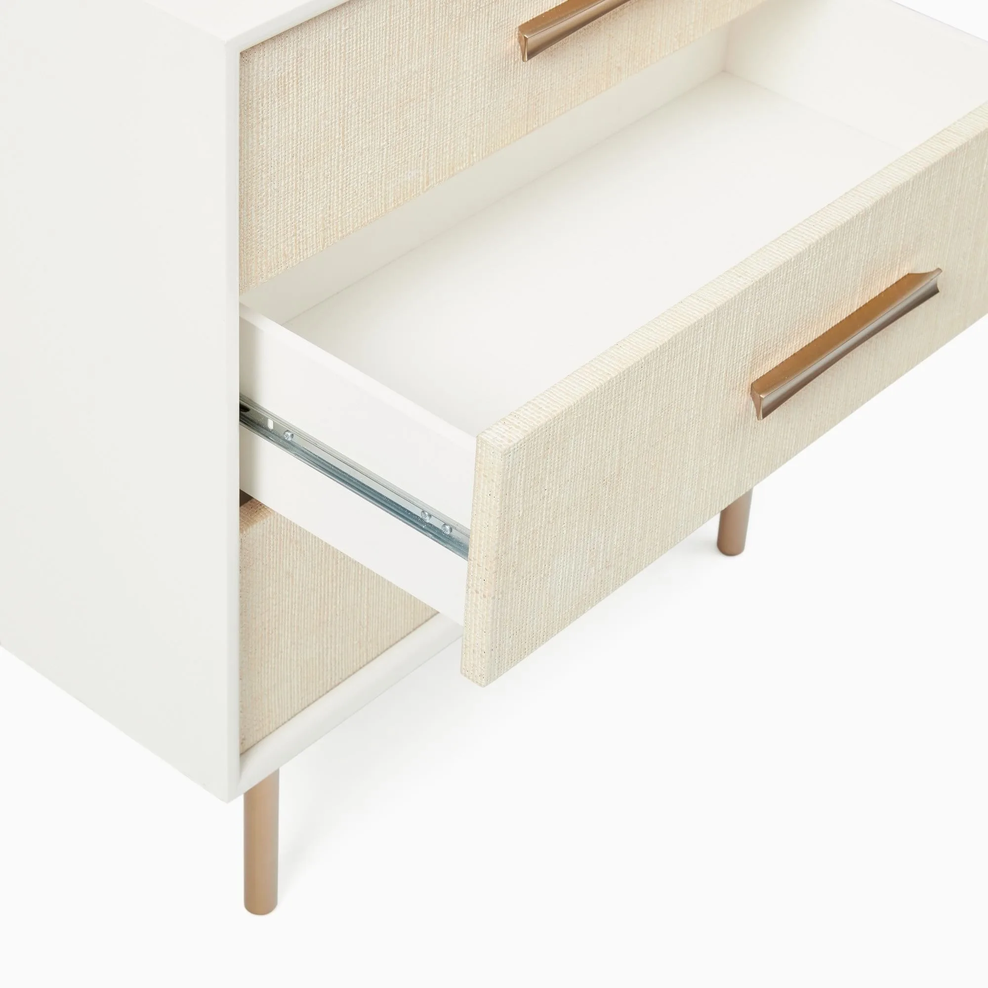 Custom Modern Minimalist Oak Wood Bedside Table with Three Drawers Durable Storage Adjustable Extendable Features Home Furniture