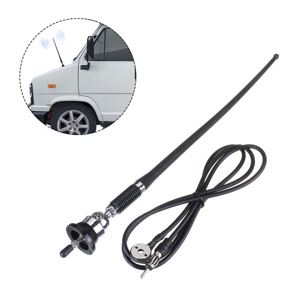 Universal Flexible Rubber Car Roof Radio Antenna AM-FM Aerial Cable ...