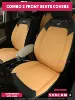 Combo 2 Front Seat Covers - Light Cowhide with Black