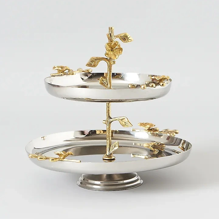 Serving Stand Stainless Steel Display Tray for Fruits Cookies Macarons Cakes Pastry Platter Appetizer