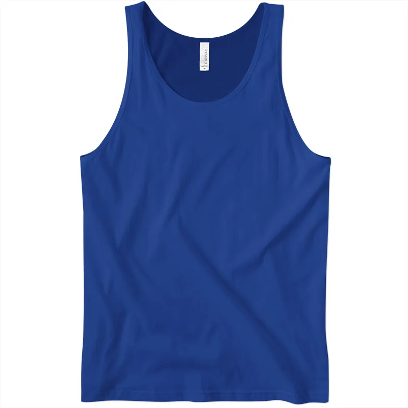 Ringer tank Top Custom Made Pima Cotton and Elastane Tank-tops Ringer Royal Blue Ribbed White Jersey tank Tops