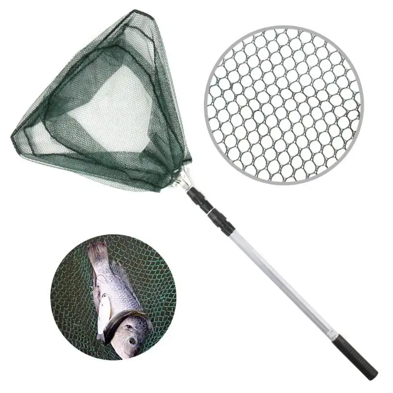 NEWMAJOR Portable Telescopic Folding Fishing Hand Net Retractable Nylon ...
