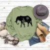 Olive green sweatshirt (black font)
