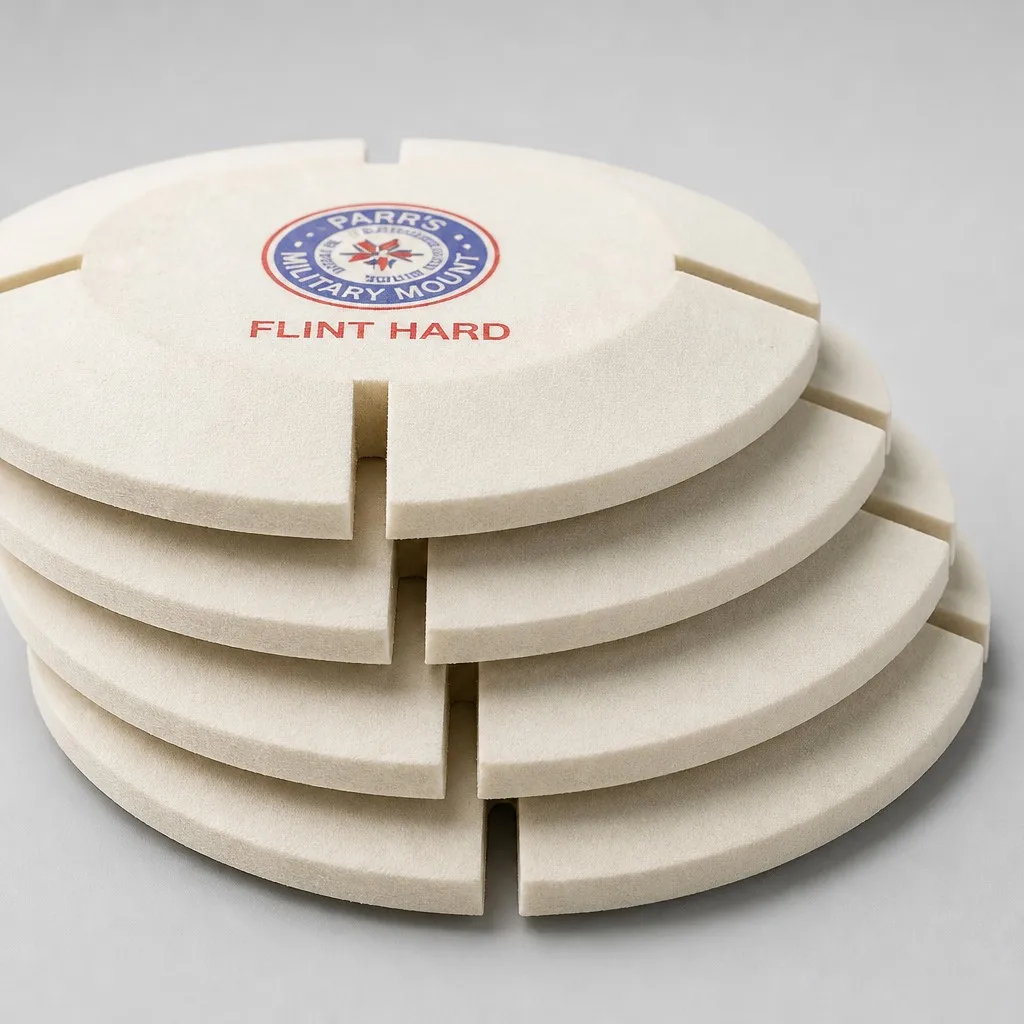 Macro detail of precision beveled radial slot edge and pure wool fiber density