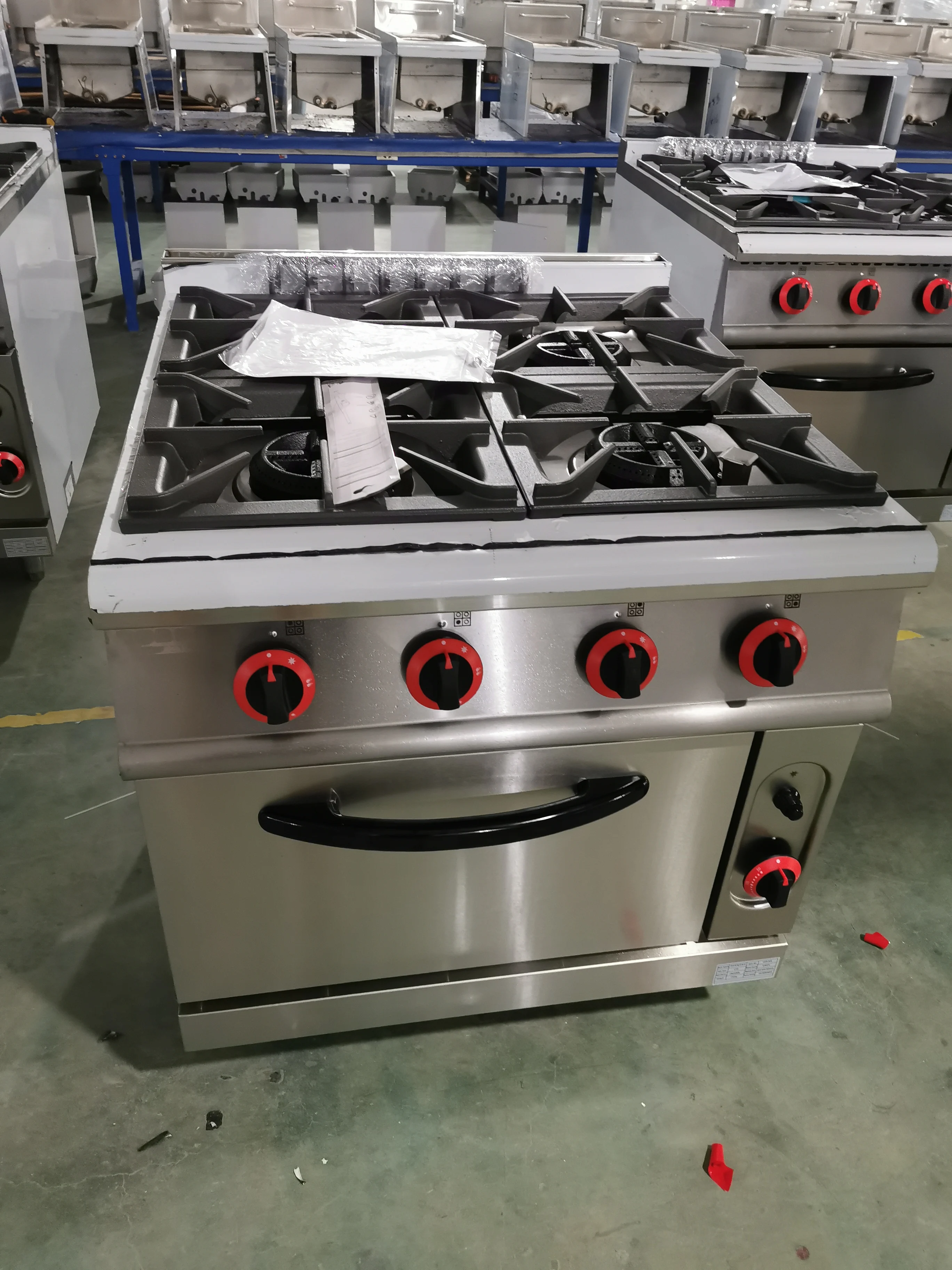 Gas Range With Oven Electric Gas 4burner Stainlesssteel Professional Luxury Kitchen Commercial