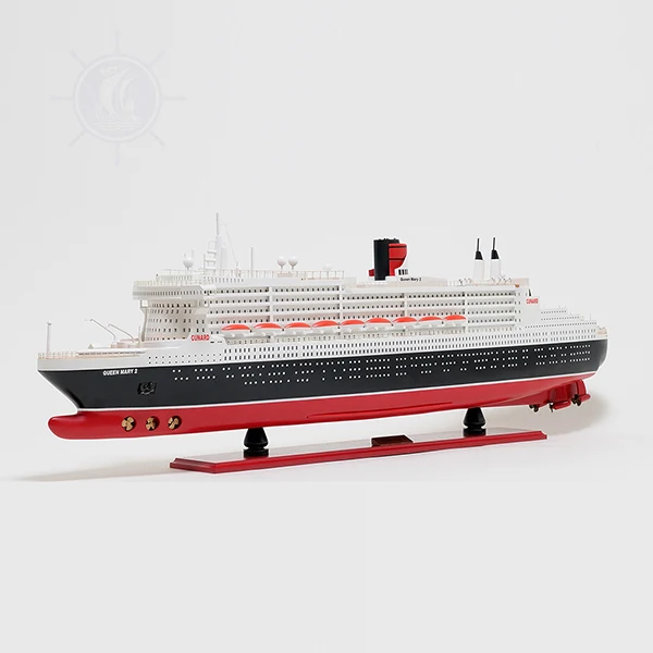 Handcrafted Wooden Queen Mary 2 Model Ship Collectible Replica Perfect for Decor and Gifting (101.6Lx14Wx33H cm)