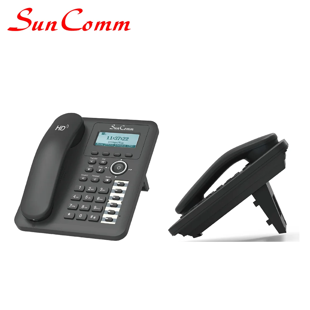 SunComm SC-9072-PE low cost IP Phone for enterprise hotel office with 2 SIP PoE HD voice