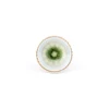 White body with green crackled center and gold accent