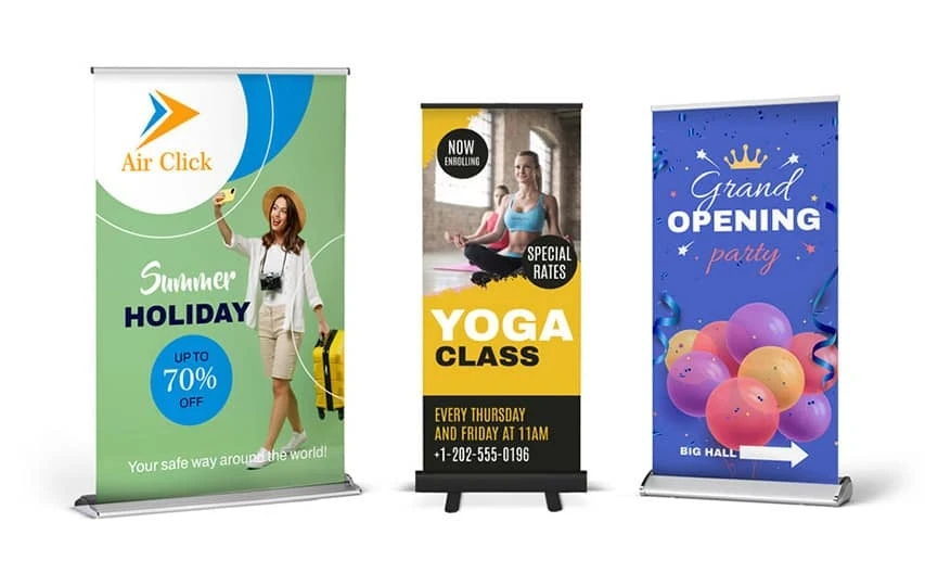 Portable 80*200cm Retractable Roll-up Banners And Pop Up Banner Stand ...