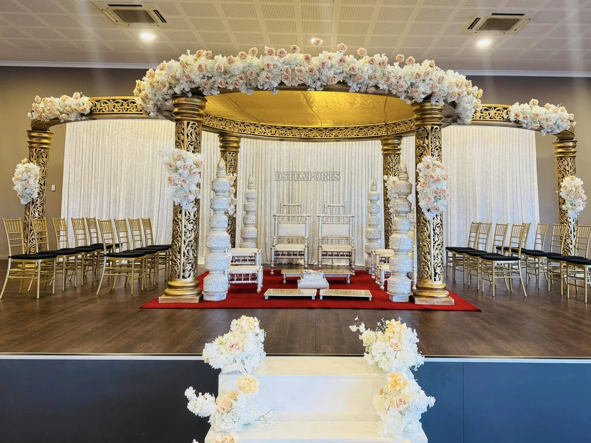 Wedding Low Price Golden Square Mandap Magical Event Decor