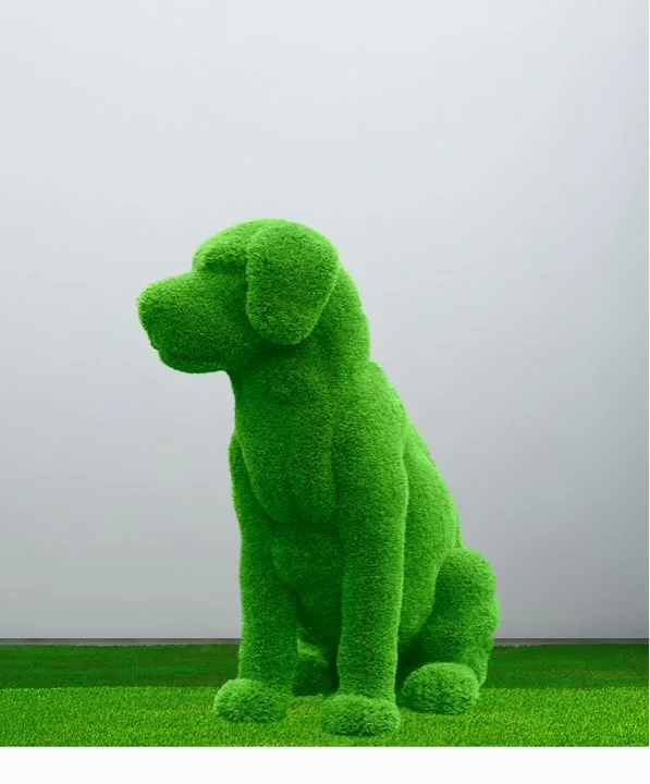 Customizable Outdoor Artificial Grass Metal Material with Steel Structure for Synthetic Animal Pet Decorations-Dog or Bear