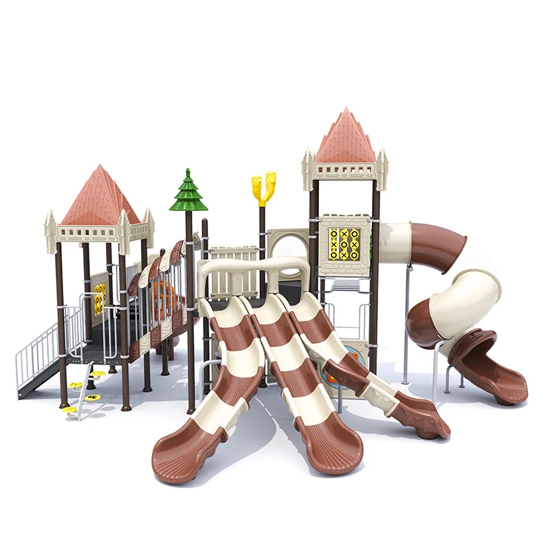 Feelkids ALITA-NC24015 High-Capacity Outdoor Plastic/Galvanized Pipe Slide Multi-Play Kids Activity Center PE Board Equipment manufacture