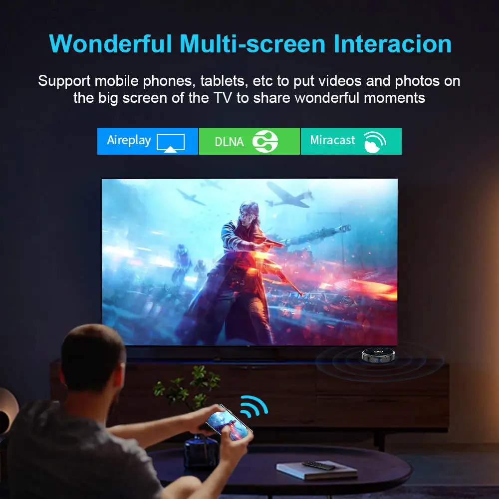 HK1 RBOX H8 Android 12 TV Box - 6K, 2.4G, 5G Wifi, 4GB RAM