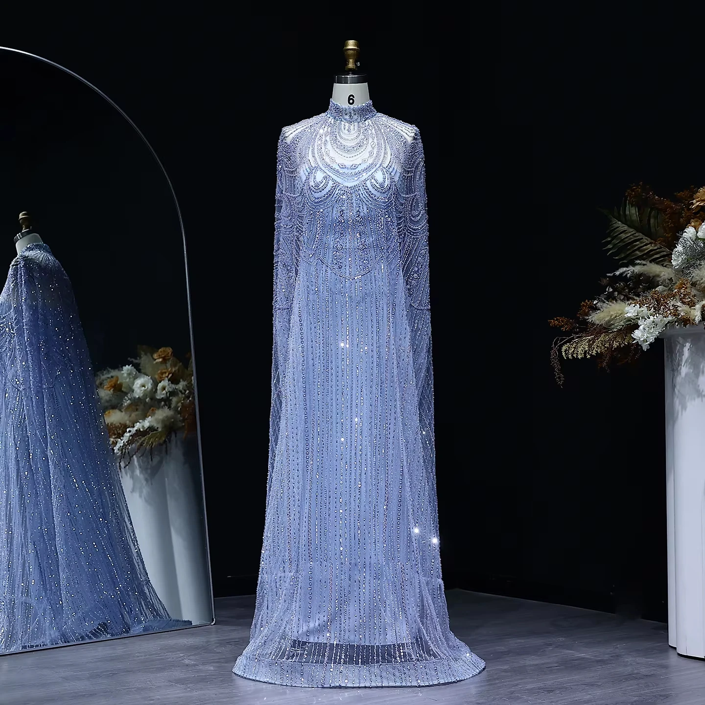 sachin and babi light blue dress ASHLEYlauren 11866 Strapless Mikado Gown with Back Bow main image 1