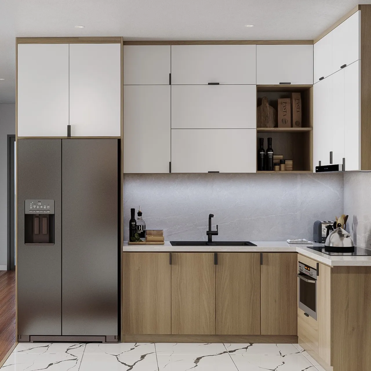 Modern Wash Basin White Bathroom Console Unit Vanity With Plywood