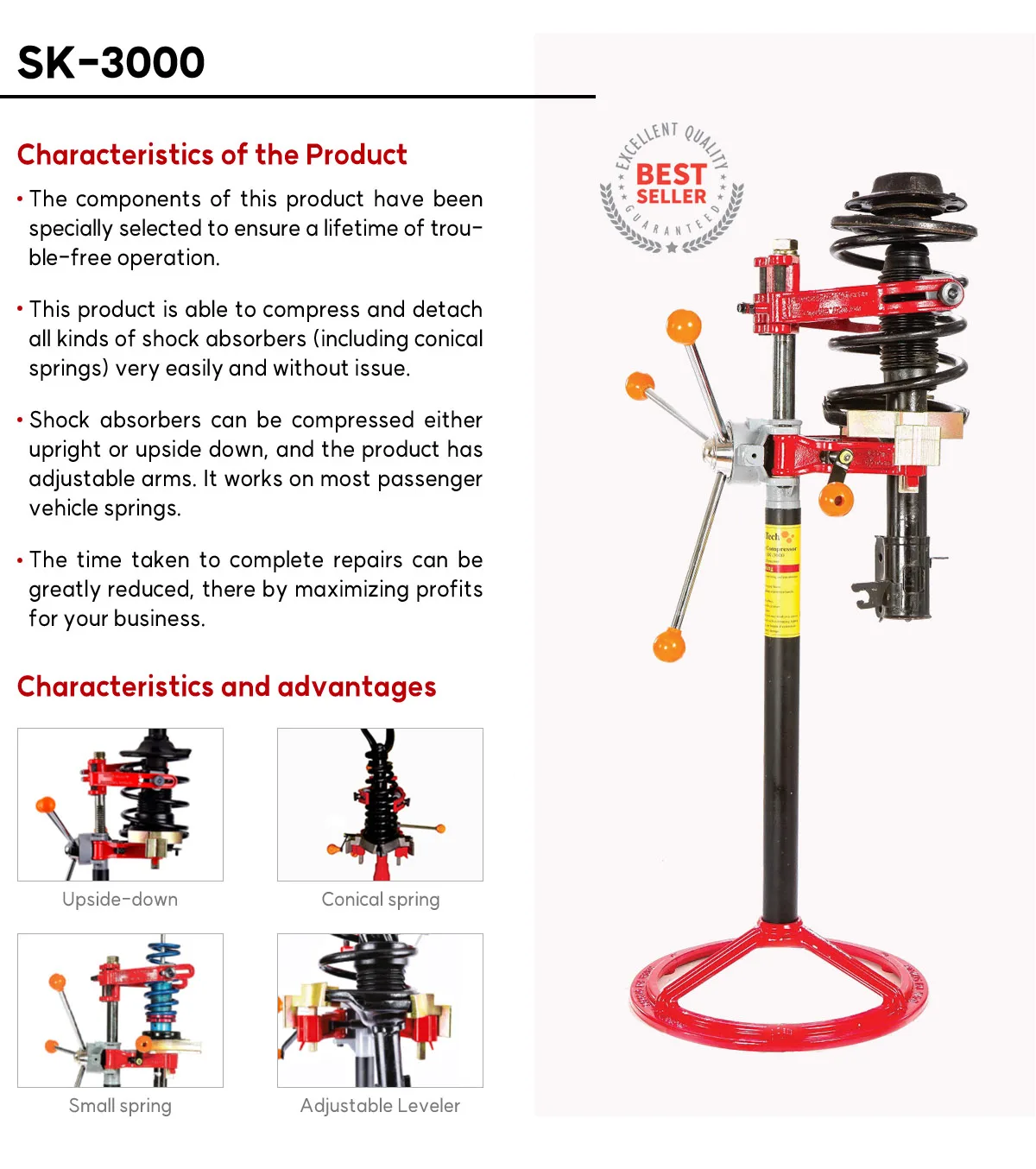 High Quality Macpherson Strut Spring Compressor Jacktech Sk3000 Easy