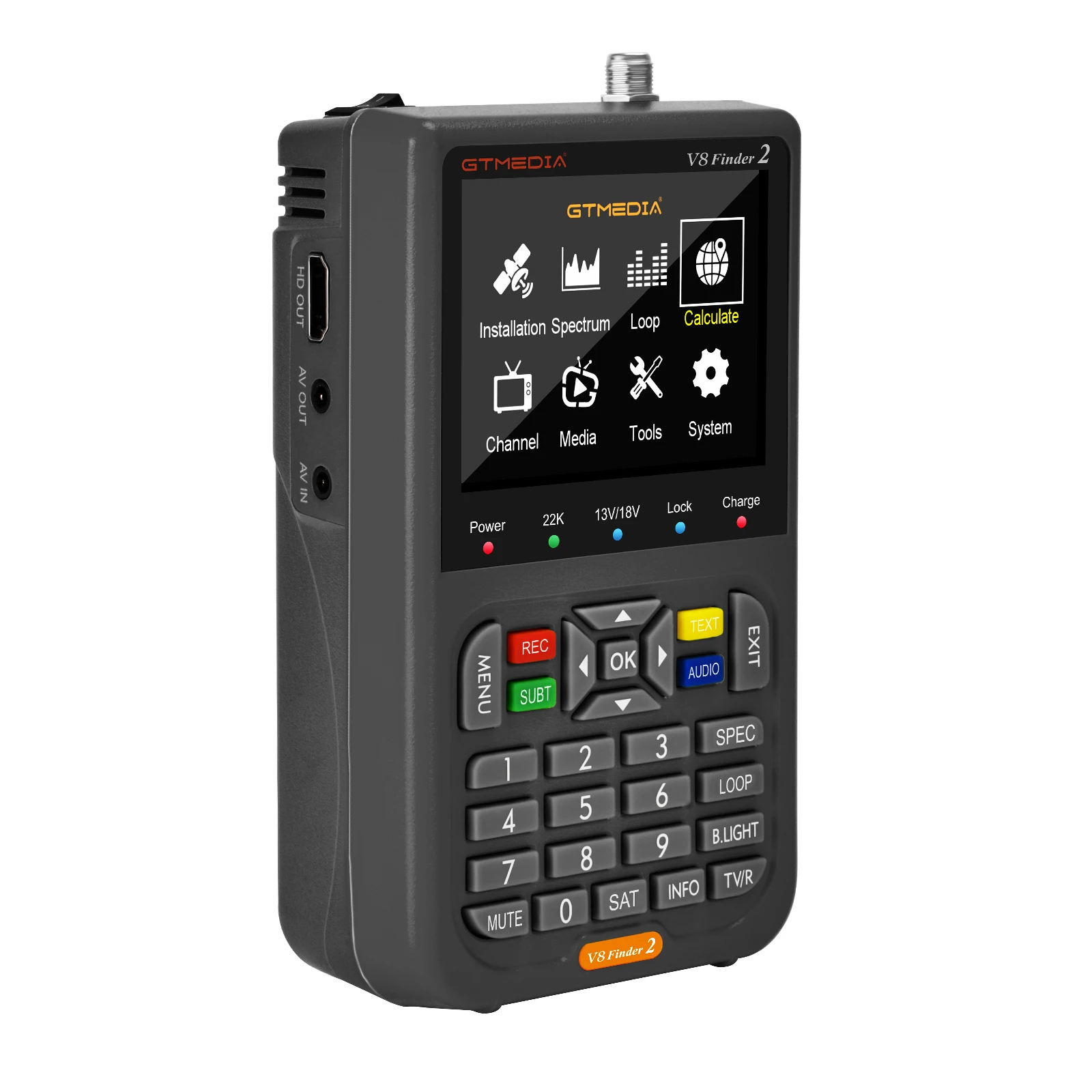 V8 FINDER 2 Digital Satellite Finder Meter 5000mAH Capacity, DVB-S/S2/S2X 3.5 Inch LCD Display 1080P HD Satfinder