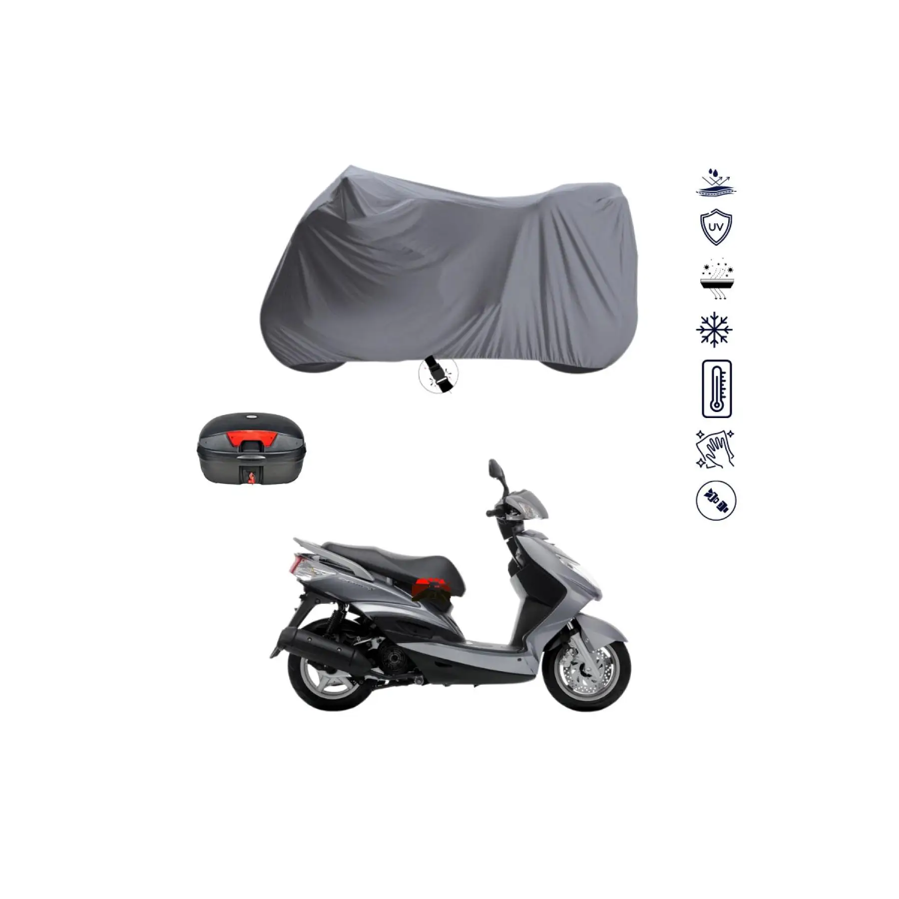 RACEFOXX Waterproof Elastane Motorcycle Cover - Universal Fit For Scooters & Bikes