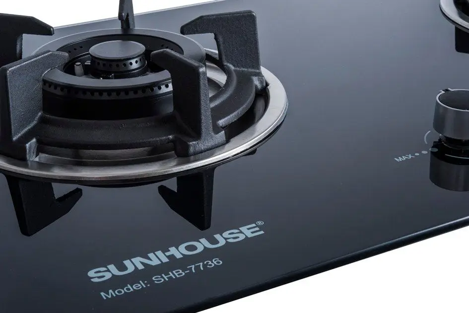 Высококачественная стеклянная двухгорелка Sunhouse Встроенная газовая плита SHB7736 оптовая продажа газовых кухонных столешниц сделано во Вьетнаме