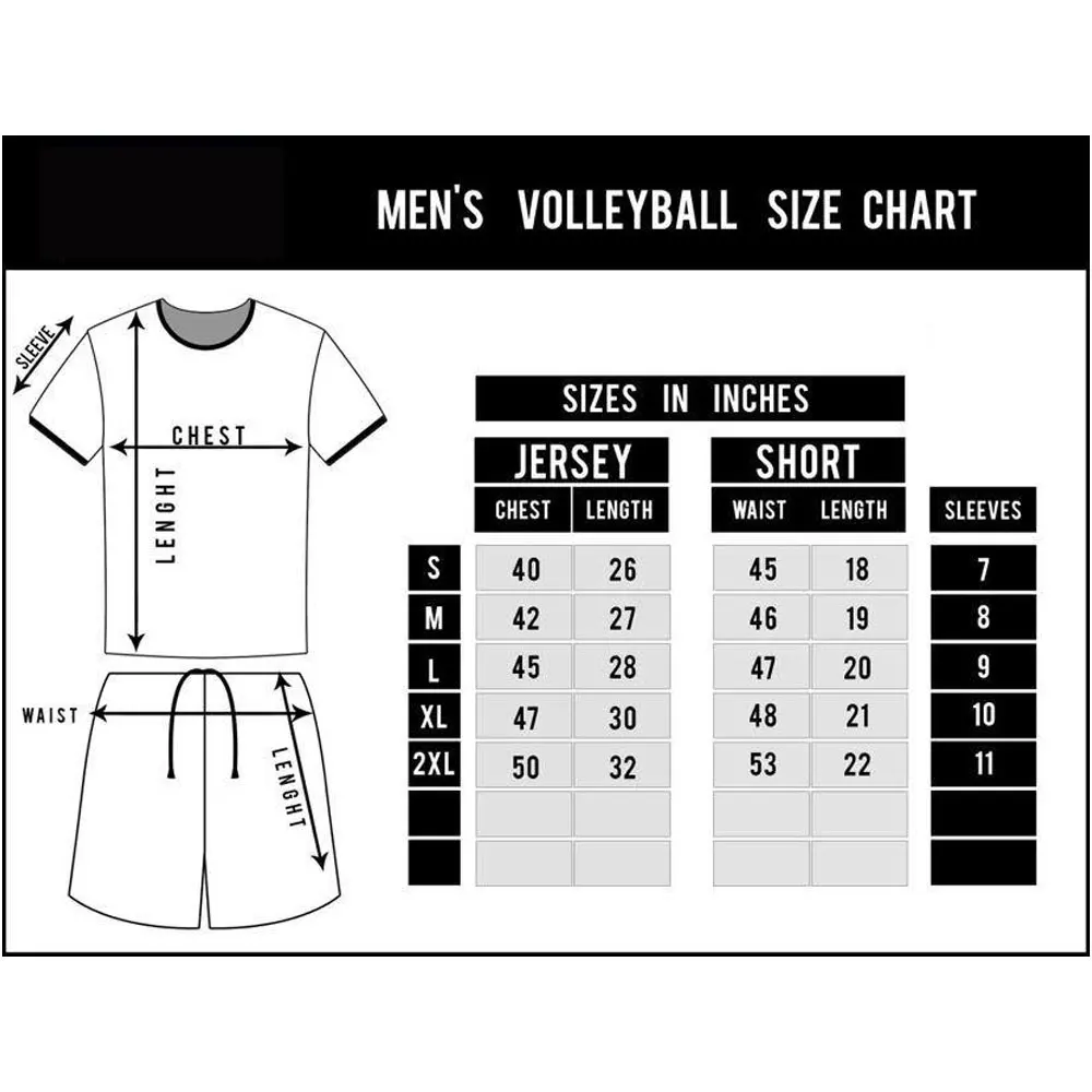 100 Polyester Men Volleyball Wear Uniform Custom Design Your Own