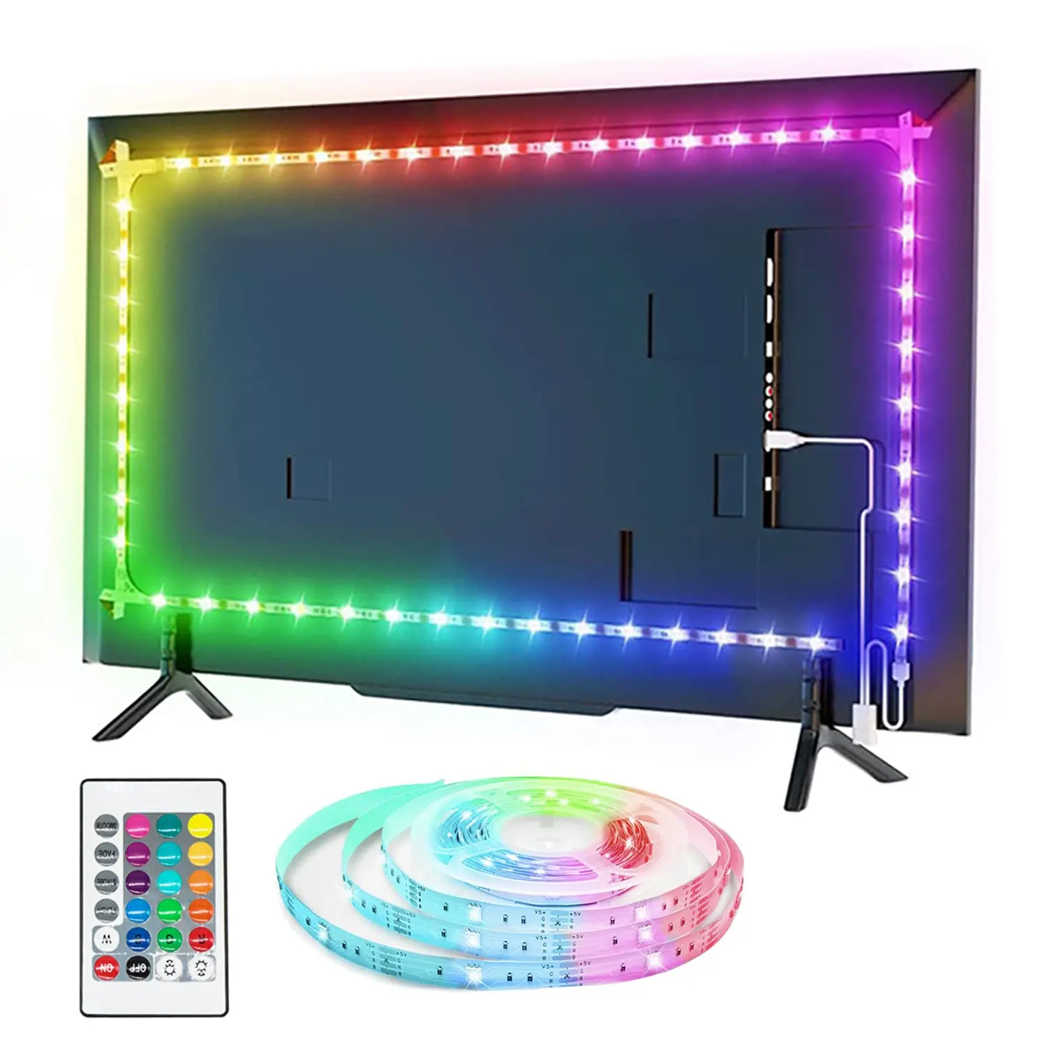 2M/3M/5M IP65 Waterproof 5050 RGB Smart Rgbic Led Strip Backlight Running Snake 5V Led Strip Light with Remote Control