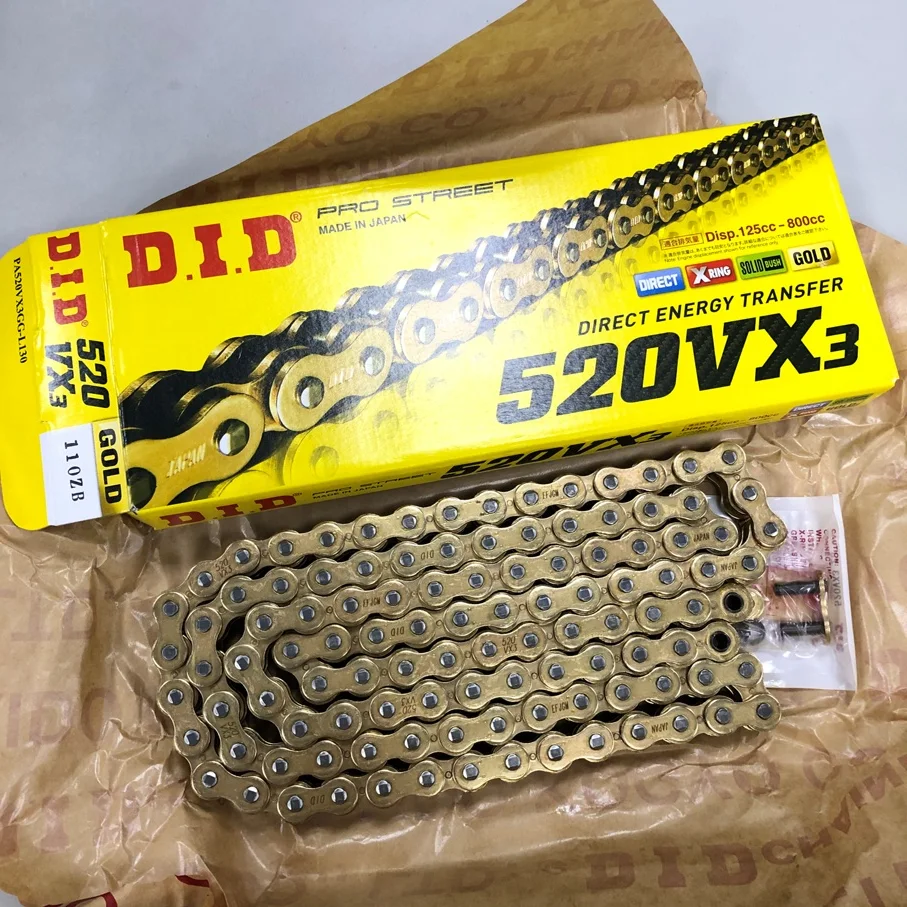 Corrente de Motocicleta Japan DID 520VX3 X 110ZB - X-Ring Nova