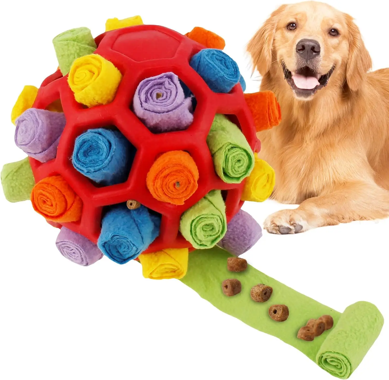 Pet Leakage Snuffle Plush Ball Dog Puzzle Toys Pet Sniffing Training Hidden Food Slow Feeder Interactive Plush Ball Doll Dog Toy