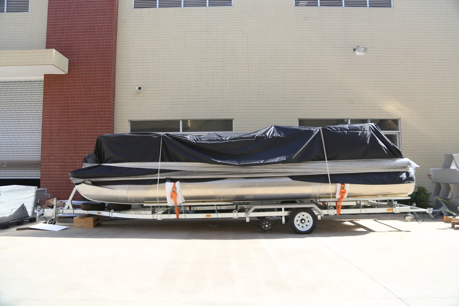 New Arrival Electric Motor Pontoon Boat Customizable Color 26ft Fishing ...
