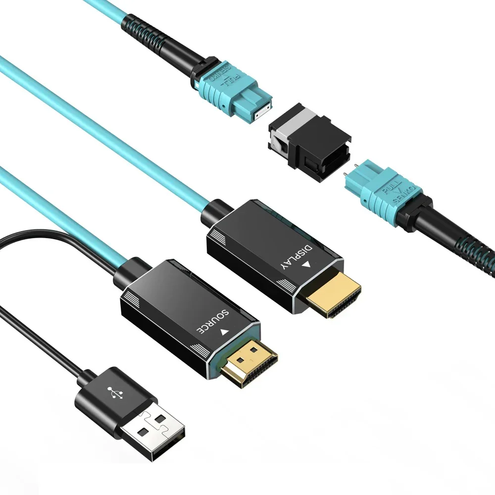 TPU Armored Jumper LC FC SC ST singlemode Fiber Optic OM3 convert Detachable 8K Fiber Optic HD data MPO Cable Kit