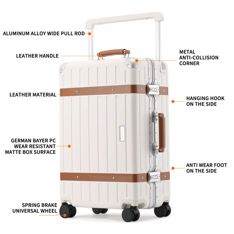 26 Inch TSA Certified Carry-On Suitcase Premium Unisex Robust Spinner Luggage Brake Universal Wheels Wide Trolley case Student