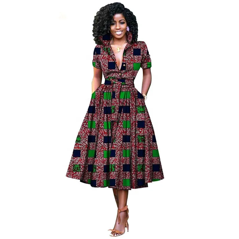 African Dashiki Deep V-Neck Maxi Dress - Plus Size Ethnic Floral Party Wear  for Women, Perfect for Summer Events