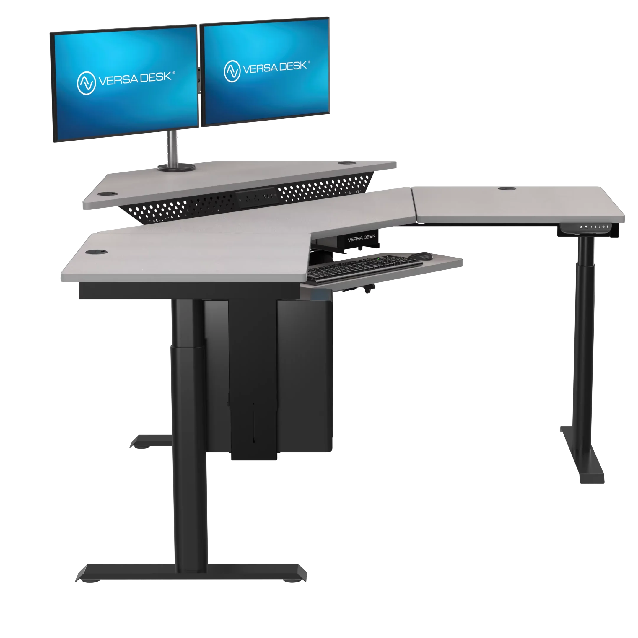 Конвертируемый Электрический регулируемый по высоте угловой стоячий стол VersaDesk PowerLift для домашнего офиса школы или гостиной
