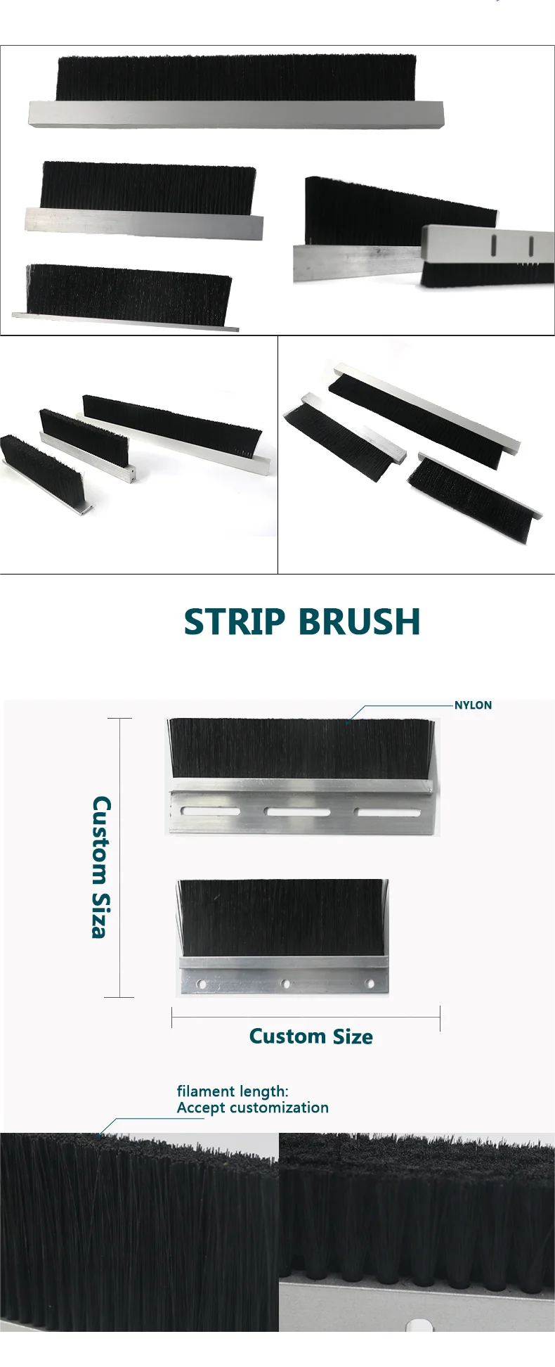 Usehom Door Seal Nylon Strip Brush Industrial Strip Brush Sliding Door