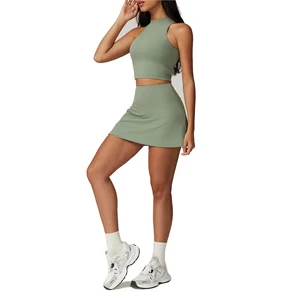 Women's Fast Drying Tennis Wear Outdoor Fitness Yoga Set Golf Clothing Tennis Dress for Girls
